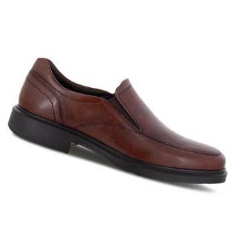 Men's Ecco Helsinki 2.0 Apron Toe Slip-on Dress Shoes Brown | SG 514LIS